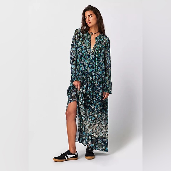 Free People Dresses & Skirts - Free people see it through Maxi Dress with Button Detail- small